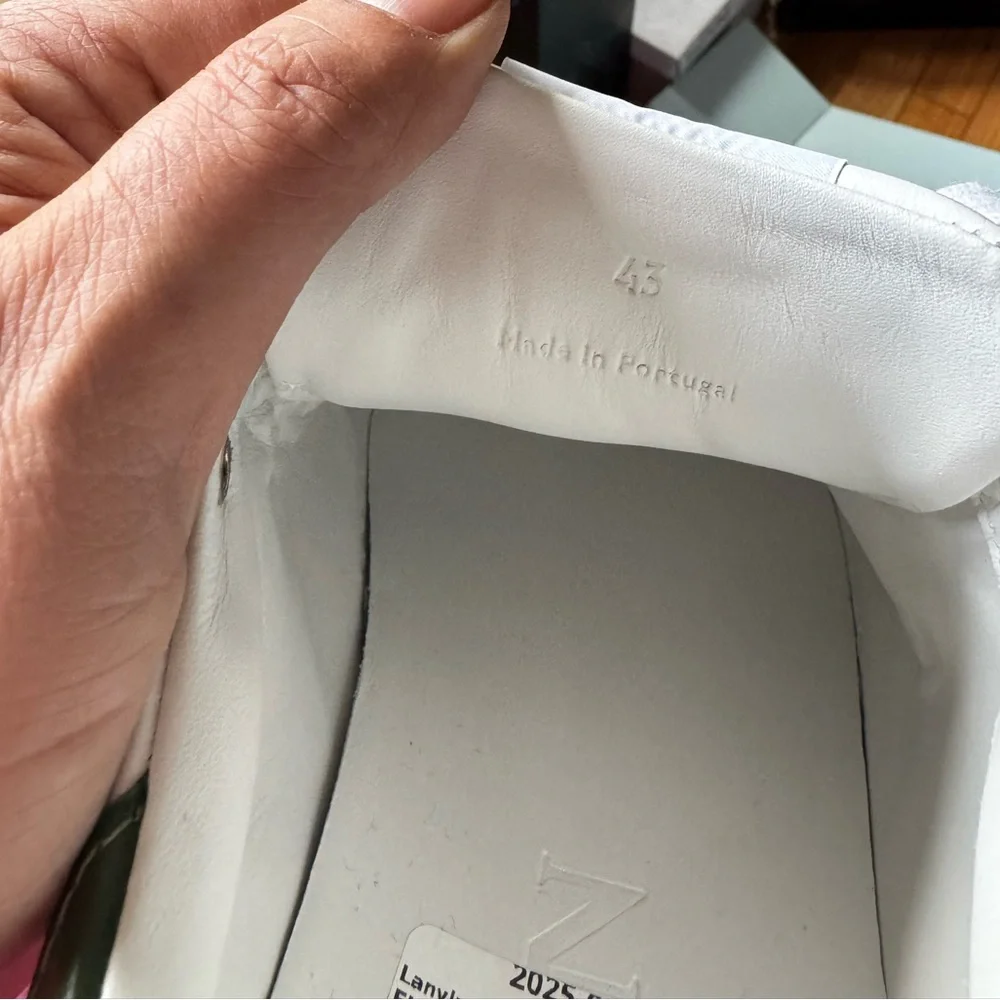 Lanvin DDB0 white dark green sneakers  FM-SKDK0A-GOTE-E23 size 43/10 NWT - Picture 11 of 12